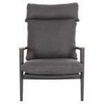LOUNGE ARMCHAIR ZODIAC SM6213.01 ALUMINUM-ROPE-OLEFIN IN DARK GREY-TEAK WOOD ARMRESTS 76x77,5x97Hcm. - Image 3