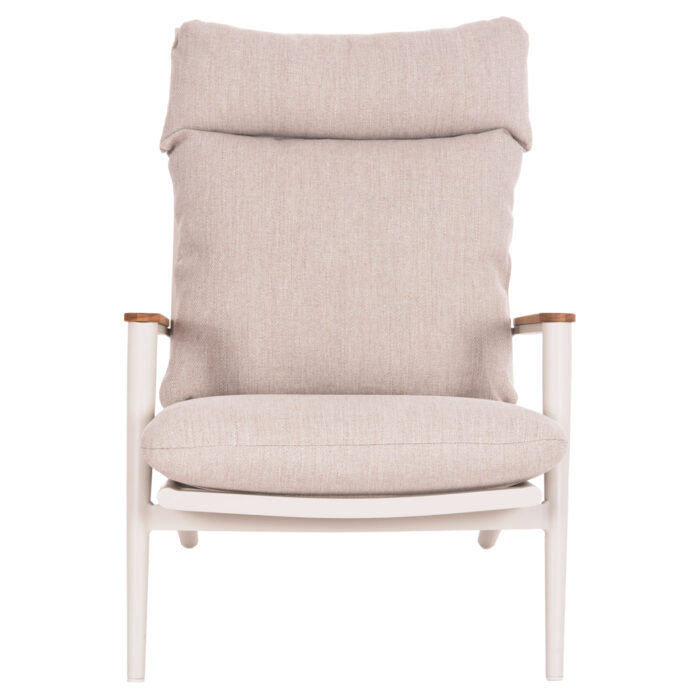 LOUNGE ARMCHAIR ZODIAC SM6213.02 CREAM WHITE ALUMINUM-ROPE-OLEFIN IN BEIGE-TEAK WOOD ARMRESTS 76x77,5x97Hcm. - Image 3