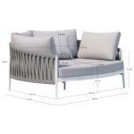 DAYBED SERIES POLARIS SM6215.02 ALUMINUM IN CREAM WHITE-STRAP ROPE & OLEFIN IN BEIGE 164x144x84Hcm. - Image 3