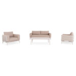 OUTDOOR LOUNGE SET 4PCS ORION SM6192.02 WHITE ALUMINUM & BEIGE OLEFIN - Image 3