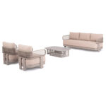 OUTDOOR LOUNGE SET 4PCS AURA SM6193.04 CHAMPAGNE COLORED ALUMINUM-OLEFIN FABRIC-ROCK BEAM TOP - Image 3