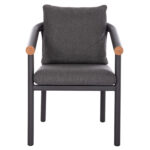 DINING CHAIR SERIES EUTOPIA SM6239.01 DARK GREY ALUMINUM & OLEFIN FABRIC 62x66x78Hcm. - Image 3
