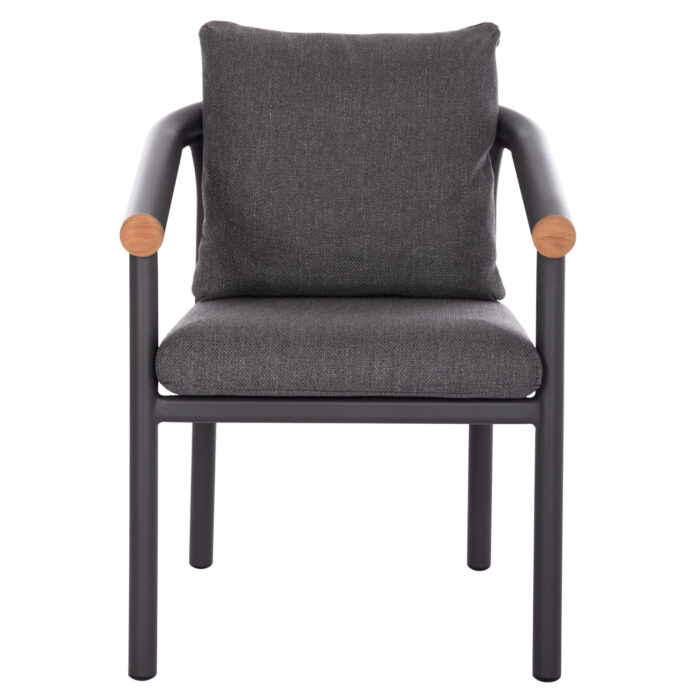 DINING CHAIR SERIES EUTOPIA SM6239.01 DARK GREY ALUMINUM & OLEFIN FABRIC 62x66x78Hcm. - Image 3