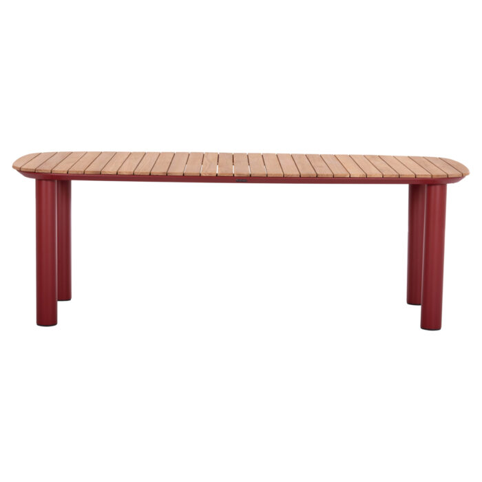 DINING TABLE SERIES EUTOPIA SM6203.05 RED ALUMINUM-TEAK WOOD 220x100x75Hcm. - Image 3