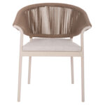 ALUMINUM DINING CHAIR STELLAR SM6320 IVORY FRAME & CUSHION-NATURAL ROPE 64,5x60x78,5Hcm - Image 3