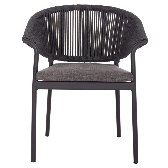 ALUMINUM DINING CHAIR STELLAR SM6320.02 ANTHRACITE FRAME & CUSHION-NATURAL ROPE 64,5x60x78,5Hcm - Image 3