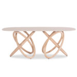 Dining Table Orbiter SM18093.02 Ceramic Top in Ecru color-Ashwood Legs in Natural color 200x100x76.5Hcm. - Image 3
