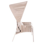 ALUMINUM ARMCHAIR STUNNER SM6323 IVORY FRAME & CUSHIONS WITH BEIGE STRAP ROPE 95x106x165Hcm. - Image 3