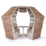 GAZEBO-ROUND TABLE LOUNGE SET SERIES DIAMOND SM21074 IVORY ALUMINUM-TWIST WICKER BEIGE 302x333x222H - Image 3