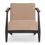 ARMCHAIR CYNTHIA SM9966 MAHOGANY WOOD IN BLACK-CREAM WHITE CUSHIONS 65x75x60Hcm. - Image 3