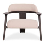 ARMCHAIR LOUNGE TRIAD SM9968 TEAK WOOD IN BLACK-CREAM WHITE FABRIC 80,5x74x66,5Hcm. - Image 3