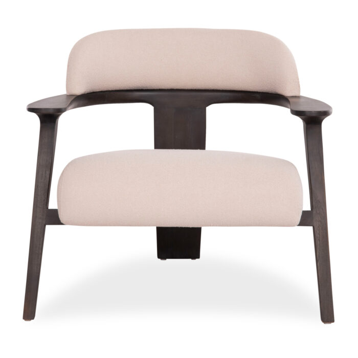 ARMCHAIR LOUNGE TRIAD SM9968 TEAK WOOD IN BLACK-CREAM WHITE FABRIC 80,5x74x66,5Hcm. - Image 3