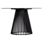 DINING TABLE ROUND MEMNON SM18099 CERAMIC TOP-METAL BLACK BASE Φ120x76Hcm. - Image 3