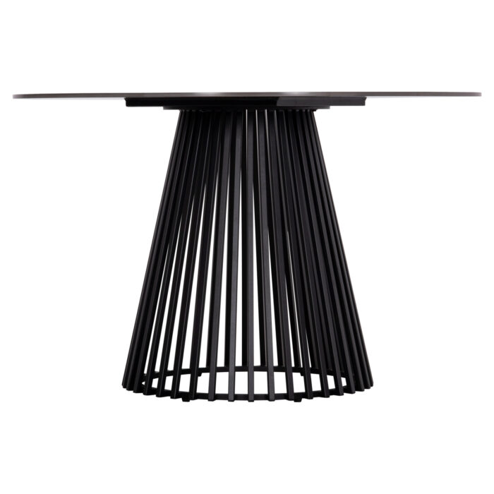 DINING TABLE ROUND MEMNON SM18099 CERAMIC TOP-METAL BLACK BASE Φ120x76Hcm. - Image 3