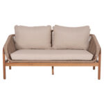 OUTDOOR 2-SEATER SOFA SERIES OASIS SM6225 ACACIA WOOD-ALUMINUM & ROPE IN BEIGE 156x82x73Hcm. - Image 3