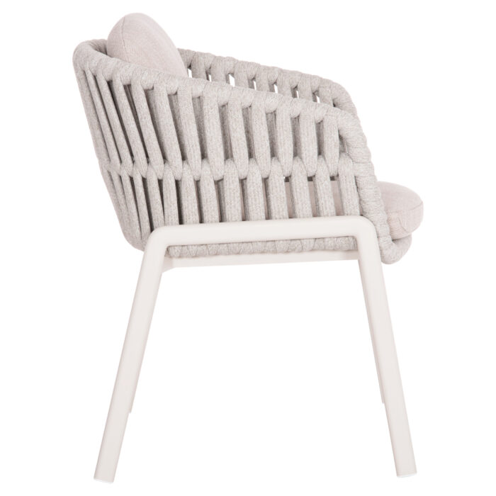 DINING ARMCHAIR EOS SM6212.02 CREAM WHITE ALUMINUM-BEIGE STRAPS & OLEFIN FABRIC 65x62x80Hcm. - Image 4