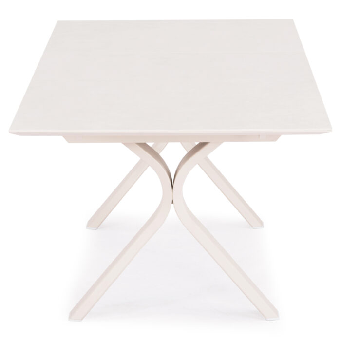 EXPANDABLE ALUMINUM DINING TABLE ANDROMEDA (L) SM6184 FRAME & SINTERED STONE TOP IN IVORY COLOR 240-300x100x76.5H - Image 4