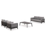 OUTDOOR LOUNGE SET 4PCS ORION SM6192.01 DARK GREY ALUMINUM & GREY OLEFIN - Image 4