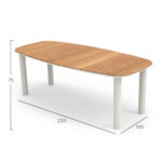 DINING TABLE SERIES EUTOPIA SM6203.02 CREAM WHITE ALUMINUM-TEAK WOOD 220x100x75Hcm. - Image 4