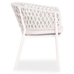 DINING CHAIR CAMELLIA SM6209.02 CREAM WHITE ALUMINUM-BEIGE P.E. ROPE & OLEFIN CUSHION - Image 4