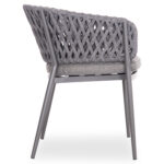 DINING CHAIR CAMELLIA SM6209.01 DARK GREY ALUMINUM-P.E. ROPE-OLEFIN CUSHION - Image 4