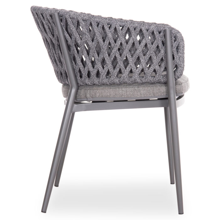 DINING CHAIR CAMELLIA SM6209.01 DARK GREY ALUMINUM-P.E. ROPE-OLEFIN CUSHION - Image 4