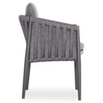DINING ARMCHAIR KWEEN SM6210.01 DARK GREY ALUMINUM-P.E.STRAP ROPE-OLEFIN FABRIC 59x60x76Hcm. - Image 4