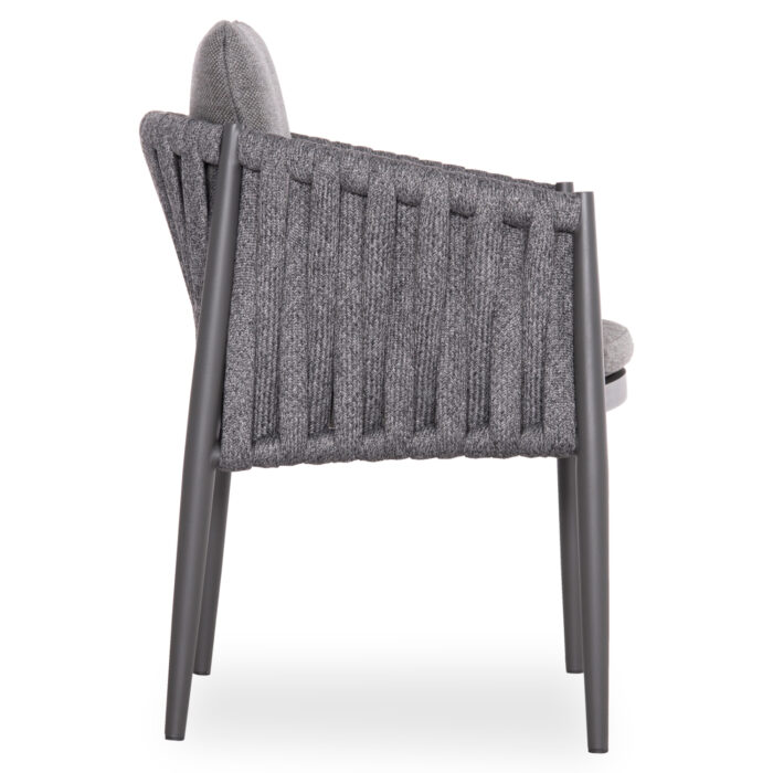 DINING ARMCHAIR KWEEN SM6210.01 DARK GREY ALUMINUM-P.E.STRAP ROPE-OLEFIN FABRIC 59x60x76Hcm. - Image 4