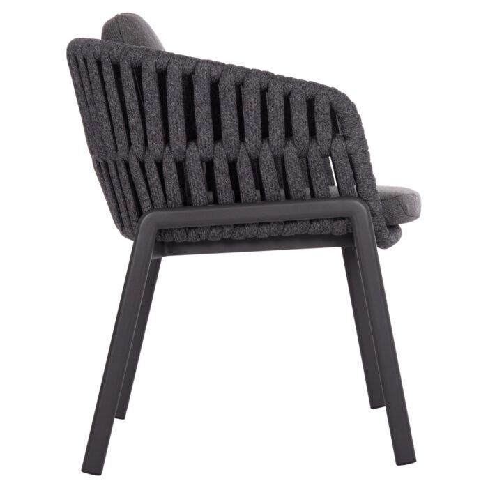DINING ARMCHAIR EOS SM6212.01 DARK GREY ALUMINUM-STRAPS-OLEFIN FABRIC 65x62x80Hcm. - Image 4