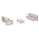 OUTDOOR LOUNGE SET 4PCS EUTOPIA SM6237.02 ALUMINUM IN CREAM WHITE-OLEFIN IN BEIGE-PRINTED GLASS - Image 4