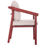 DINING CHAIR SERIES EUTOPIA SM6239.05 ALUMINUM IN RED-BEIGE OLEFIN FABRIC 62x66x78Hcm. - Image 4