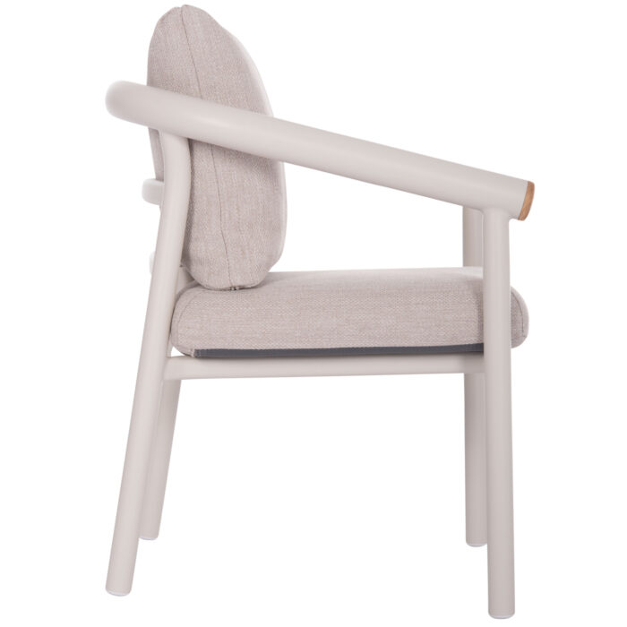 DINING CHAIR SERIES EUTOPIA SM6239.02 CREAM WHITE ALUMINUM-BEIGE OLEFIN FABRIC 62x66x78Hcm. - Image 4