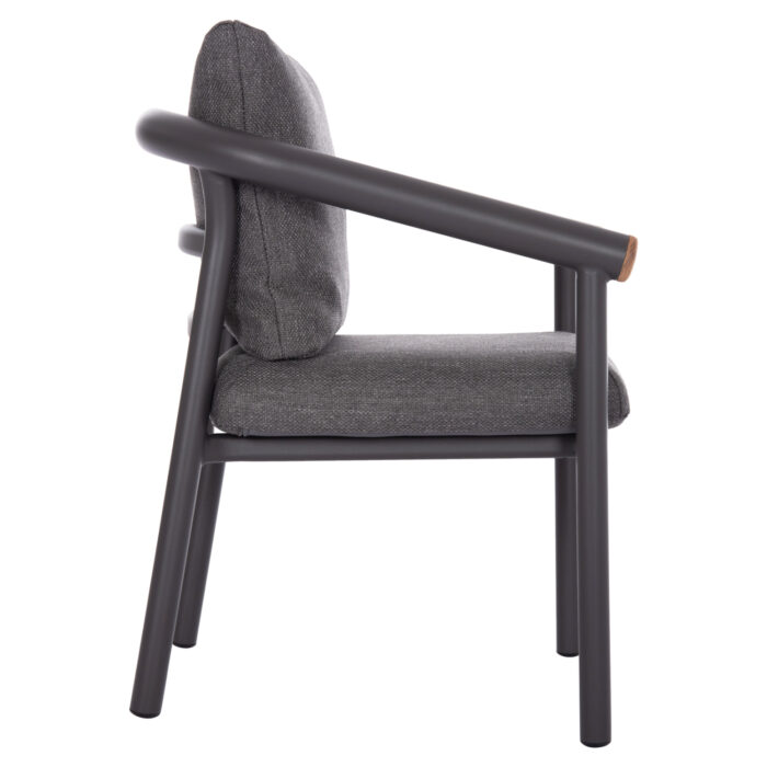 DINING CHAIR SERIES EUTOPIA SM6239.01 DARK GREY ALUMINUM & OLEFIN FABRIC 62x66x78Hcm. - Image 4