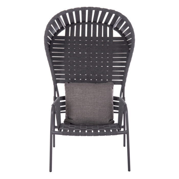 ALUMINUM ARMCHAIR STUNNER SM6323.02 ANTHRACITE FRAME-STRAP ROPE-CUSHIONS 95x106x165Hcm. - Image 4