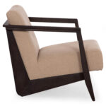 ARMCHAIR CYNTHIA SM9966 MAHOGANY WOOD IN BLACK-CREAM WHITE CUSHIONS 65x75x60Hcm. - Image 4