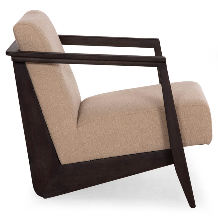 ARMCHAIR CYNTHIA SM9966 MAHOGANY WOOD IN BLACK-CREAM WHITE CUSHIONS 65x75x60Hcm. - Image 4