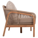 OUTDOOR 2-SEATER SOFA SERIES OASIS SM6225 ACACIA WOOD-ALUMINUM & ROPE IN BEIGE 156x82x73Hcm. - Image 4