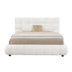 ΚΡΕΒΑΤΙ ΔΙΠΛΟ ΜΕ ΑΠΟΘ.ΧΩΡΟ BUBBLE SM725.02 ΛΕΥΚΟ CHENILLE ΥΦΑΣΜΑ--ΣΤΡΩΜΑ 160x200εκ - Image 4