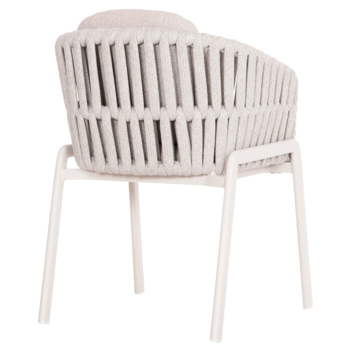 DINING ARMCHAIR EOS SM6212.02 CREAM WHITE ALUMINUM-BEIGE STRAPS & OLEFIN FABRIC 65x62x80Hcm. - Image 5
