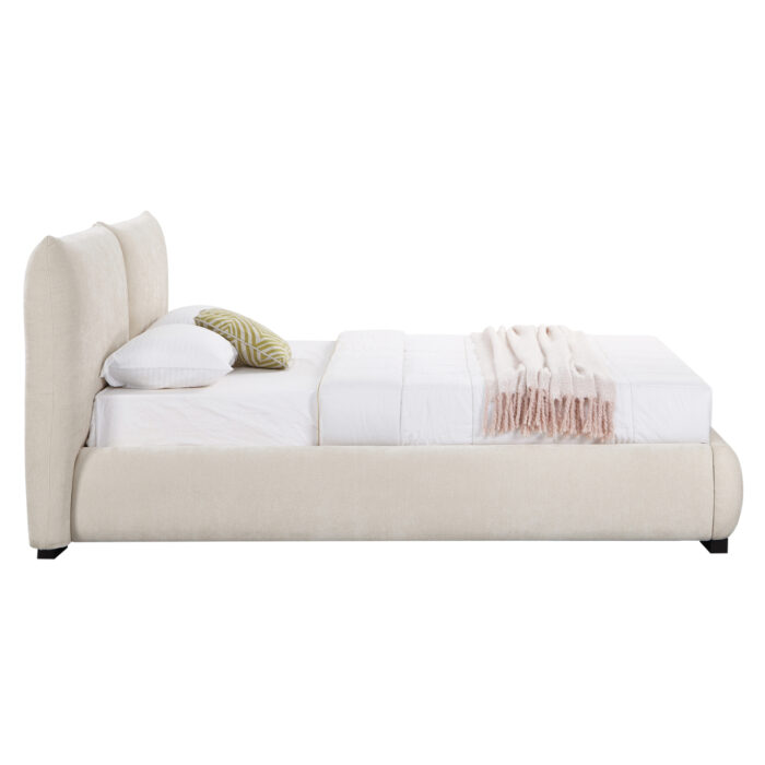 ΚΡΕΒΑΤΙ ΔΙΠΛΟ ΜΕ ΑΠΟΘ.ΧΩΡΟ NUVIA SM728.03 ΜΠΕΖ FAUX FUR ΥΦΑΣΜΑ--ΣΤΡΩΜΑ 160x200εκ - Image 5