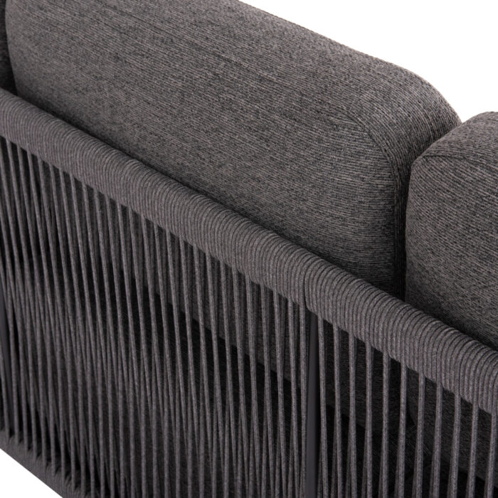 OUTDOOR CORNER LOUNGE SET 3PCS SERIES ELYSIA SM6187.01 DARK GREY ALUMINUM-ROPE-P.E.FABRIC - Image 5