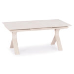 EXPANDABLE ALUMINUM DINING TABLE ANDROMEDA (L) SM6184 FRAME & SINTERED STONE TOP IN IVORY COLOR 240-300x100x76.5H - Image 5