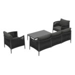 OUTDOOR LOUNGE SET 4PCS SERIES POLARIS SM6211.01 DARK GREY ALUMINUM-STRAPS-OLEFIN - Image 5