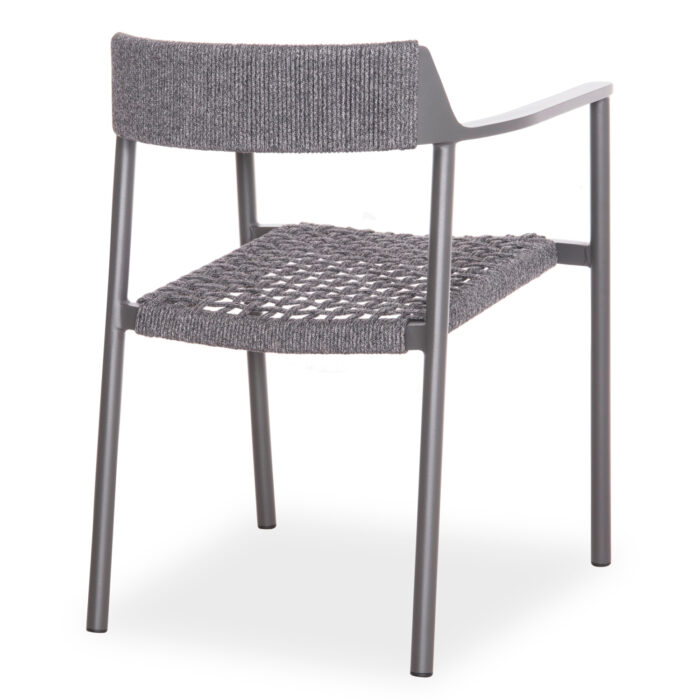 DINING CHAIR HELIA SM6200.01 DARK GREY ALUMINUM & P.E.ROPE 57x56.5x76.5Hcm. - Image 5