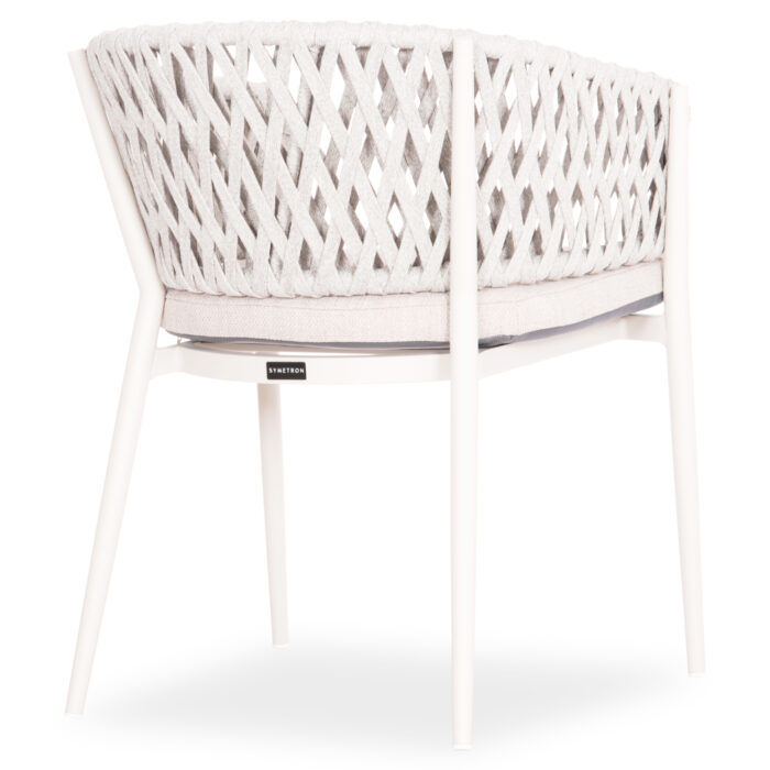 DINING CHAIR CAMELLIA SM6209.02 CREAM WHITE ALUMINUM-BEIGE P.E. ROPE & OLEFIN CUSHION - Image 5