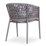 DINING CHAIR CAMELLIA SM6209.01 DARK GREY ALUMINUM-P.E. ROPE-OLEFIN CUSHION - Image 5