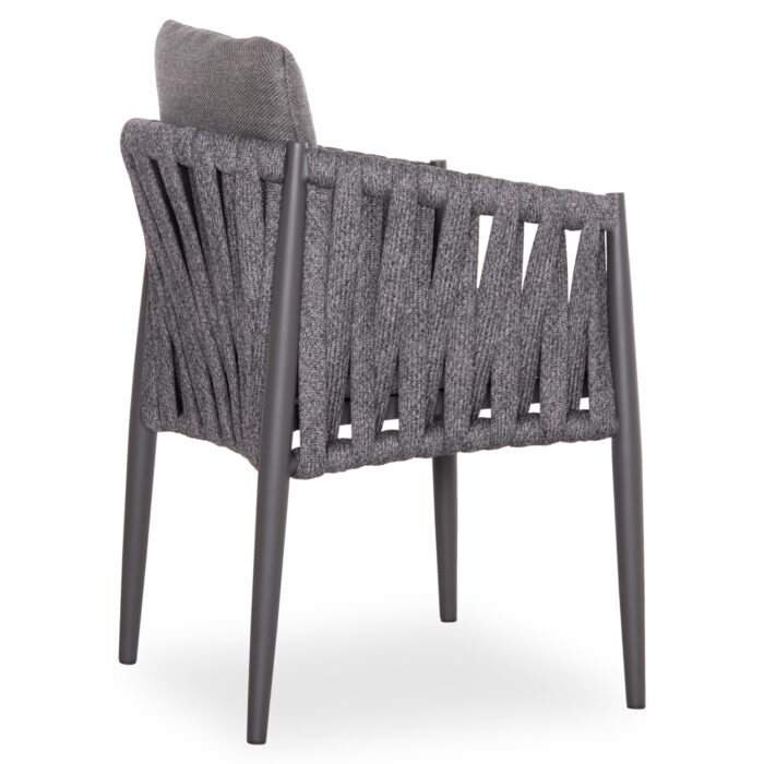 DINING ARMCHAIR KWEEN SM6210.01 DARK GREY ALUMINUM-P.E.STRAP ROPE-OLEFIN FABRIC 59x60x76Hcm. - Image 5