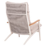 LOUNGE ARMCHAIR ZODIAC SM6213.02 CREAM WHITE ALUMINUM-ROPE-OLEFIN IN BEIGE-TEAK WOOD ARMRESTS 76x77,5x97Hcm. - Image 5