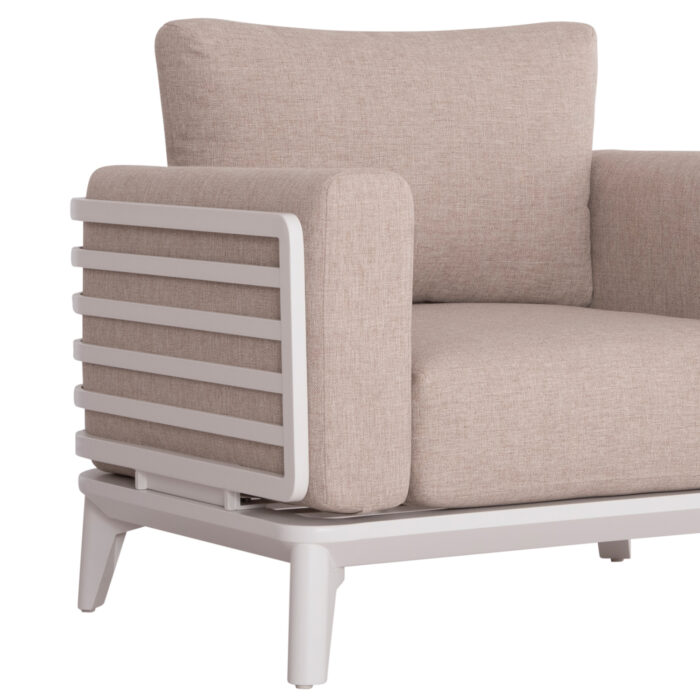 OUTDOOR LOUNGE SET 4PCS ORION SM6192.02 WHITE ALUMINUM & BEIGE OLEFIN - Image 5