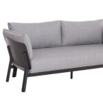 OUTDOOR LOUNGE SET 4PCS ENASTRON SM6194.01 DARK GREY ALUMINUM & GREY OLEFIN FABRIC - Image 5